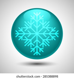 Snowflake symbol on the ball/button shape for Xmas decoration, advertising and as part of other creative designs.
Editable vector with several layers.
Eps 10