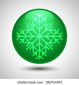 Snowflake symbol on the ball/button shape for Xmas decoration, advertising and as part of other creative designs.
Editable vector with several layers.
Eps 10