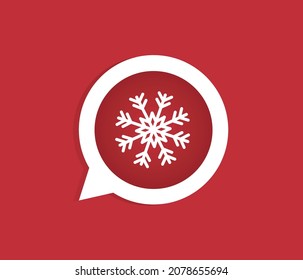 snowflake symbol on red background. christmas concept. editable vector, banner, graphic.

