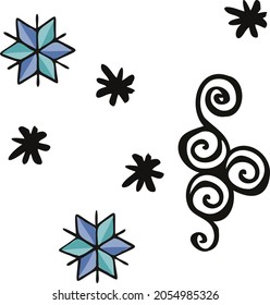 snowflake symbol original pattern cartoon vector