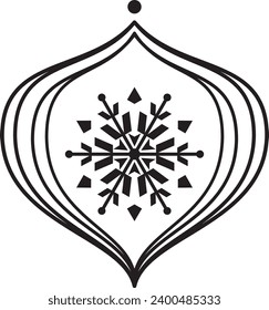Schneeflocken Symbol Baum-Dekoration, handgezeichnet einfache Umrissgrafik. Symmetrisches Original authentischer Winterschnee fallen Silhouette Symbol Kunst. 