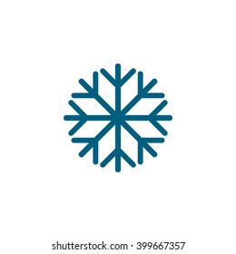 Snowflake symbol. Vector icon blue
