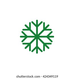 Snowflake symbol. Vector icon green
