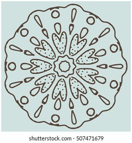 a snowflake symmetrical hand-painted to create  patterns, wrapping paper, invitations, backgrounds, greeting cards, t-shirts black on the white background