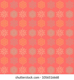 Snowflake symmetry seamless pattern. Suitable for screen, print and other media.