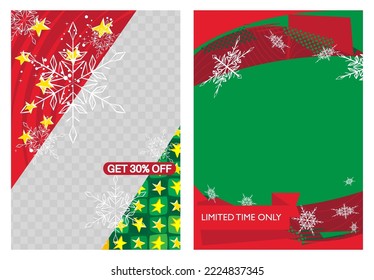 Snowflake template design. Special deal, Christmas season offer poster. Winter Vector illustration. Holiday Clearance, Discount Banner. Business, Store Event.