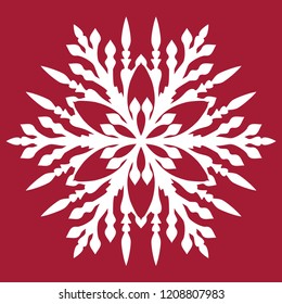 Snowflake. Templates for laser cutting, plotter cutting, wood carving or printing. Elements of holiday winter decoration. Vector illustration  for Christmas or New Year.