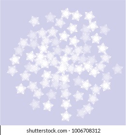 Snowflake texture which consists of isolated elements. Stylish, consist of beautiful elements in snowflake texture. Can be used as print, wallpaper, cards, poster, logo, background