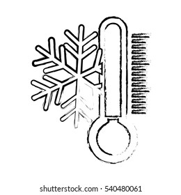 snowflake and thermometer weather related icon image vector illustration design 