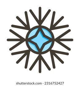 Snowflake Thick Line Filled Colors For Personal And Commercial Use.
