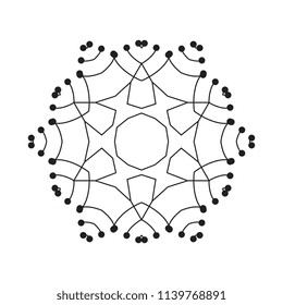 Snowflake thin line icon isolated on white background. Snow flake element for winter design and decoration. Refrigerator vector symbol or logo