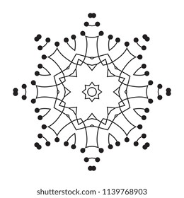 Snowflake thin line icon isolated on white background. Snow flake element for winter design and decoration. Refrigerator vector symbol or logo