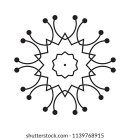 Snowflake thin line icon isolated on white background. Snow flake element for winter design and decoration. Refrigerator vector symbol or logo