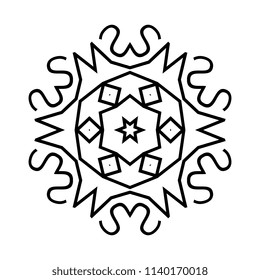 Snowflake thin line icon isolated on white background. Snow flake element for winter design and decoration. Refrigerator vector symbol or logo