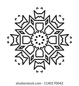 Snowflake thin line icon isolated on white background. Snow flake element for winter design and decoration. Refrigerator vector symbol or logo