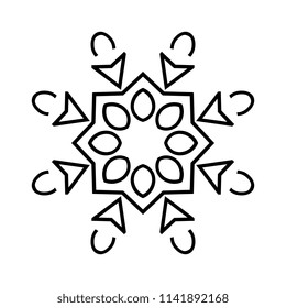 Snowflake thin line icon isolated on white background. Snow flake element for winter design and decoration. Refrigerator vector symbol or logo