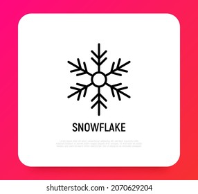 Icono de línea delgada copo de nieve. Ilustración vectorial moderna, símbolo de Navidad y Año Nuevo.