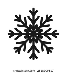 Snowflake thin line icon.Frozen sign.Decorative element for Christmas and New Year holiday.Transparent background.Simple black line snow icons.Vector illustration EPS 10