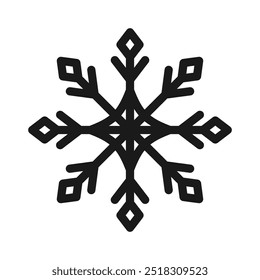 Copo de nieve línea delgada icon.Frozen sign.Elemento decorativo para Navidades y vacaciones de Año Nuevo.Transparent background.Simple línea negra snow icons.Ilustración vectorial EPS 10