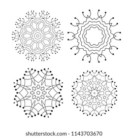 Snowflake thin line icons isolated on white background. Snow flake elements for winter design and decoration. Refrigerator vector symbols or logo