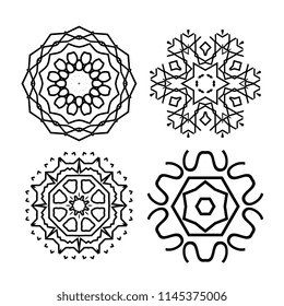 Snowflake thin line icons isolated on white background. Snow flake elements for winter design and decoration. Refrigerator vector symbols or logo