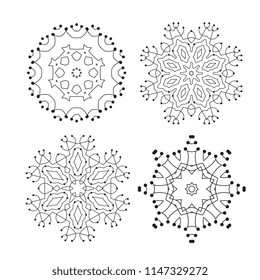 Snowflake thin line icons isolated on white background. Snow flake elements for winter design and decoration. Refrigerator vector symbols or logo