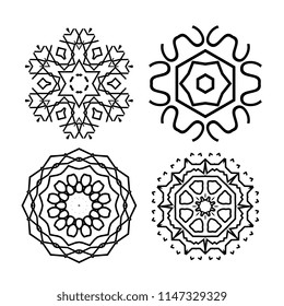 Snowflake thin line icons isolated on white background. Snow flake elements for winter design and decoration. Refrigerator vector symbols or logo