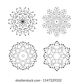 Snowflake thin line icons isolated on white background. Snow flake elements for winter design and decoration. Refrigerator vector symbols or logo