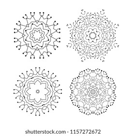 Snowflake thin line icons isolated on white background. Snow flake elements for winter design and decoration. Refrigerator vector symbols or logo