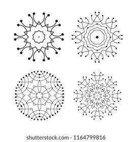 Snowflake thin line icons isolated on white background. Snow flake elements for winter design and decoration. Refrigerator vector symbols or logo