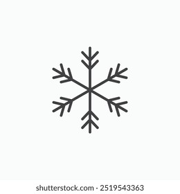 Ícone de revestimento fino Snowflake isolado