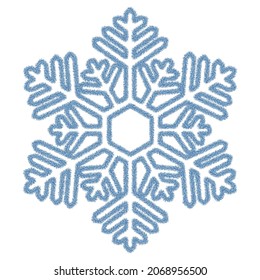 Snowflake. Tinsel snowflake. Festive ornament. Vector illustration. Isolated white background. A fragile crystal with an intricate shape. Frostwork. Snow flakes. Frozen star. Arctic icon. Merry christ