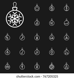 snowflake. toys for a Christmas tree with different drawings