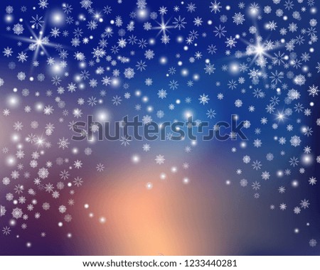 Snowflake transparent decoration effect. Christmas falling snow vector isolated on colorful background. Xmas snow flake pattern. Magic white snowfall texture. Winter snowstorm backdrop illustration.