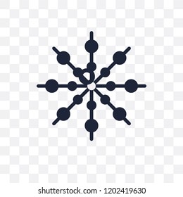 Snowflake transparent icon. Snowflake symbol design from Winter collection. Simple element vector illustration on transparent background.