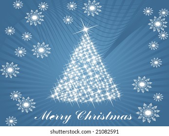 snowflake and tree, christmas background wallpaper