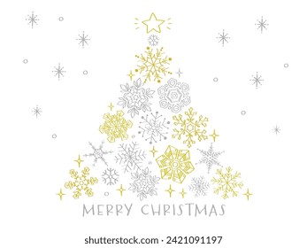 snowflake tree hand drawn illustration