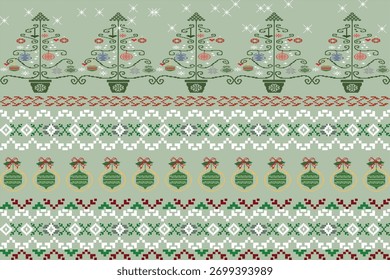 Snowflake  Tree Tapestry chrismas Tree pattern seamless