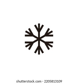 Snowflake, unique geometric symbol simple logo vector