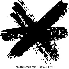 Snowflake Vector Abstract Brush Hand Drawn Geometric Texture in Black Color Sketch Simple Pattern isolated on White Background Stroke Shape