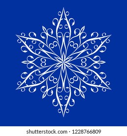 Snowflake vector in art nouveau style.Decorative abstract snowflake.Christmas winter design.