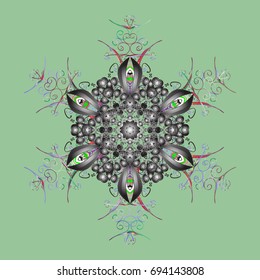 Snowflake vector background color. Xmas frost snow flake isolated silhouette symbol. Weather illustration ice collection. Vector illustration. Winter christmas snow flat crystal .