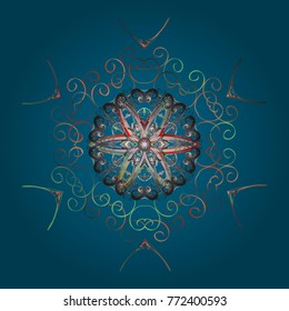Snowflake vector background. Vector illustration. Weather illustration ice collection. Winter blue, gray and green christmas snow flat crystal element. Xmas frost snow flake isolated silhouette symbol
