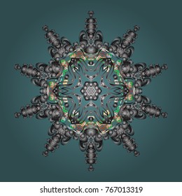 Snowflake vector background. Weather illustration ice collection. Xmas frost snow flake isolated silhouette symbol. Winter blue, gray and white christmas snow flat crystal element. Vector illustration