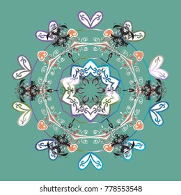 Snowflake vector background. Xmas frost snow flake isolated silhouette symbol. Vector illustration. Winter blue, gray and white christmas snow flat crystal element.