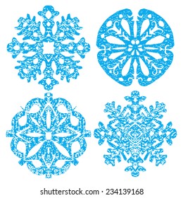 Snowflake Vector. Beautiful snowflakes set for christmas winter design.