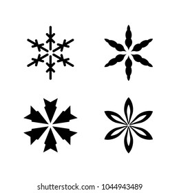 Snowflake vector black icon on white background. Set 1