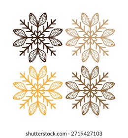 Snowflake Vector with Butterfly Motif with 4 colors alternatif