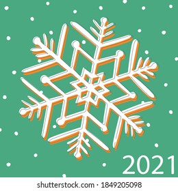 Snowflake vector card, new year card, invitation