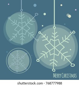 Snowflake vector card for winter art and design